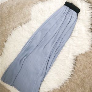 Zara Blue Wide Leg Pleated Pants